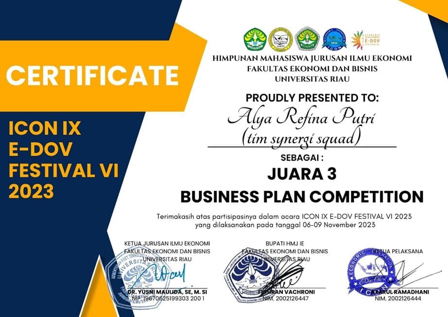 Business Plan Competition - ICON IX E-DOV Festival 2023